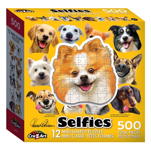 [0079ZZAA CZ] Dog Selfies Mini Shaped 12 Puzzle Set