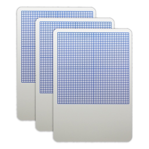 [111613 FS] 11" x 16" Graph 1/4" Dry Erase Boards 3ct
