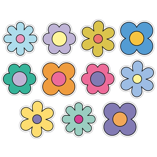 [120656 CD] Happily Ever Elementary Retro Remix Flowers Cutouts