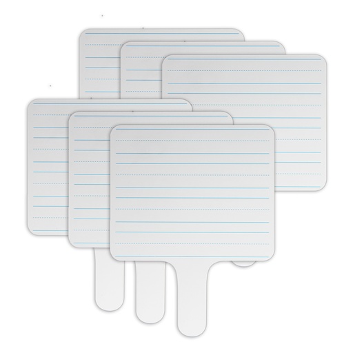 [180026 FS] 7.75" x 10" Two-Sided Lined/Plain Dery Erase Paddles 6ct