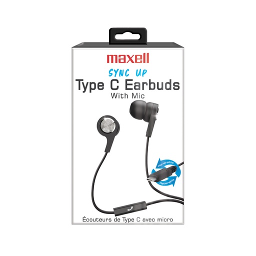 [199261 MAX] Sync Up Type-C Black Wired Earbuds with Microphone