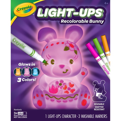 [747643 BIN] Light-Ups Recolorable Bunny with Markers