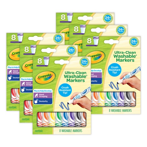 [811548-6 BIN] Washable Tripod Grip Markers 48ct in 8 Colors