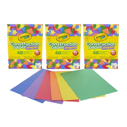 [990036-3 BIN] Construction Paper Shapes 3ct