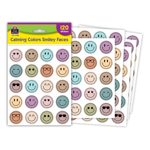 [6986 TCR] Calming Colors Smiley Faces Stickers