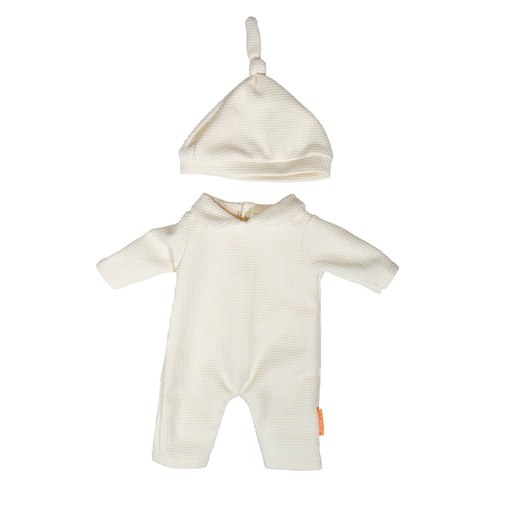 [31583 MIN] Beige Pajamas with Hat 15" Doll Clothing Set
