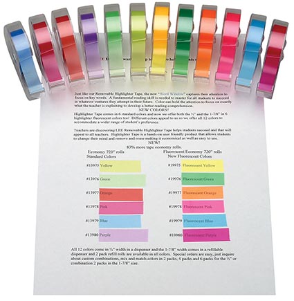 [13888 LEE] Highlighter Tape 6ct Standard Color Set