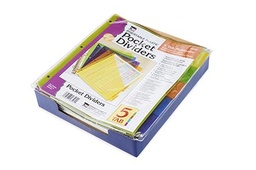 [48505ST CLI] Index Dividers with Pocket 5 Tabs Plastic Assorted Colors