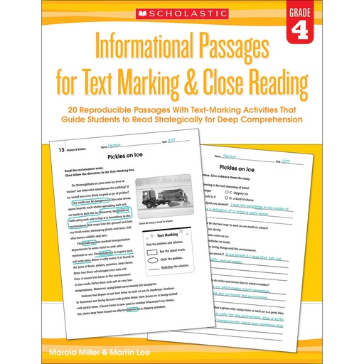 [579380 SC] Informational Passages for Text Marking & Close Reading Grade 4