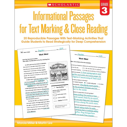[579379 SC] Informational Passages for Text Marking & Close Reading Grade 3